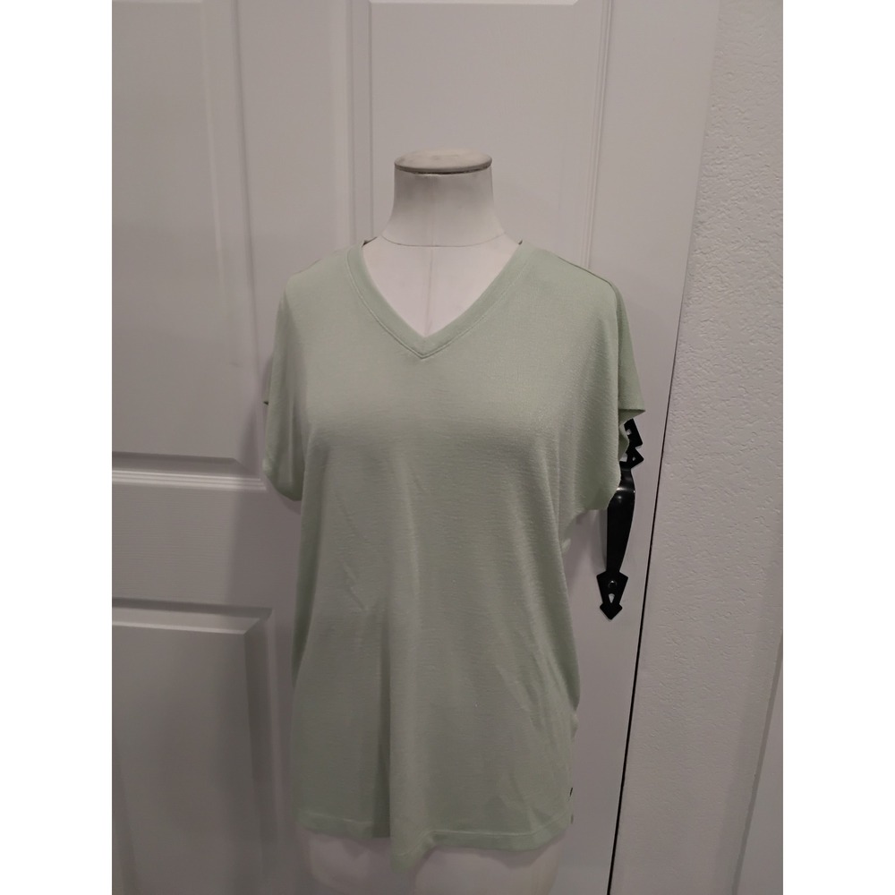 ORVIS Womens V Neck Short Sleeve Lightweight T Shirt Top Mint Green Size M
